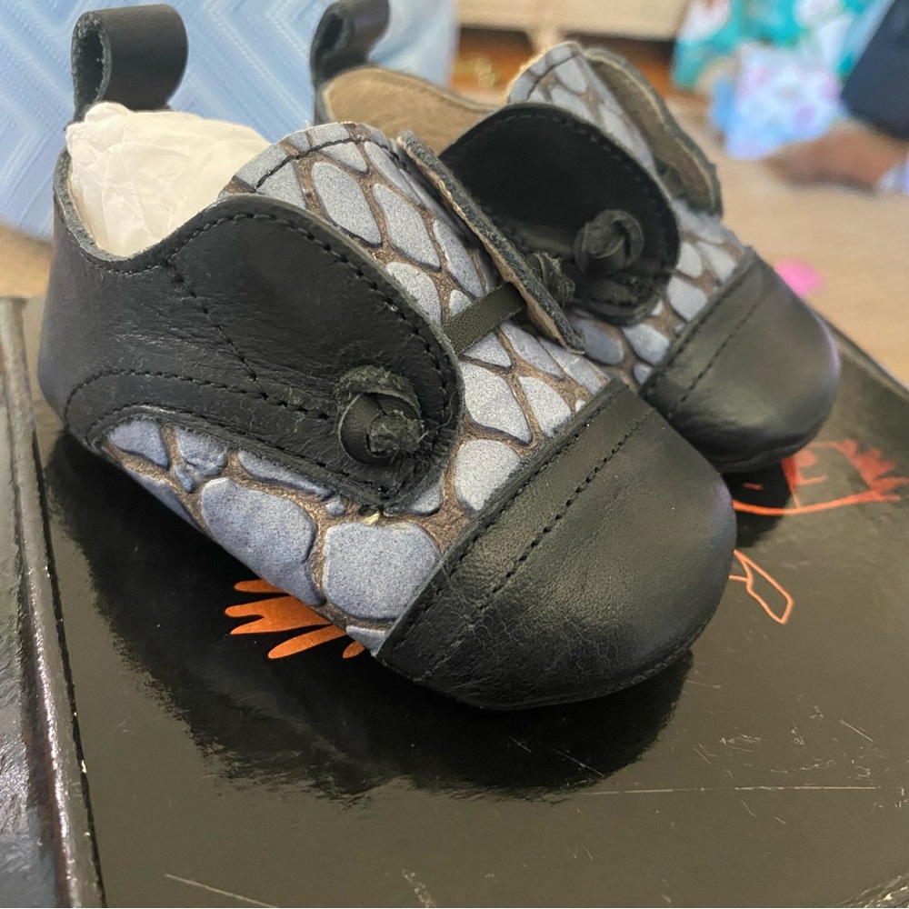 Freebird Black and Gray Baby Walker Shoes